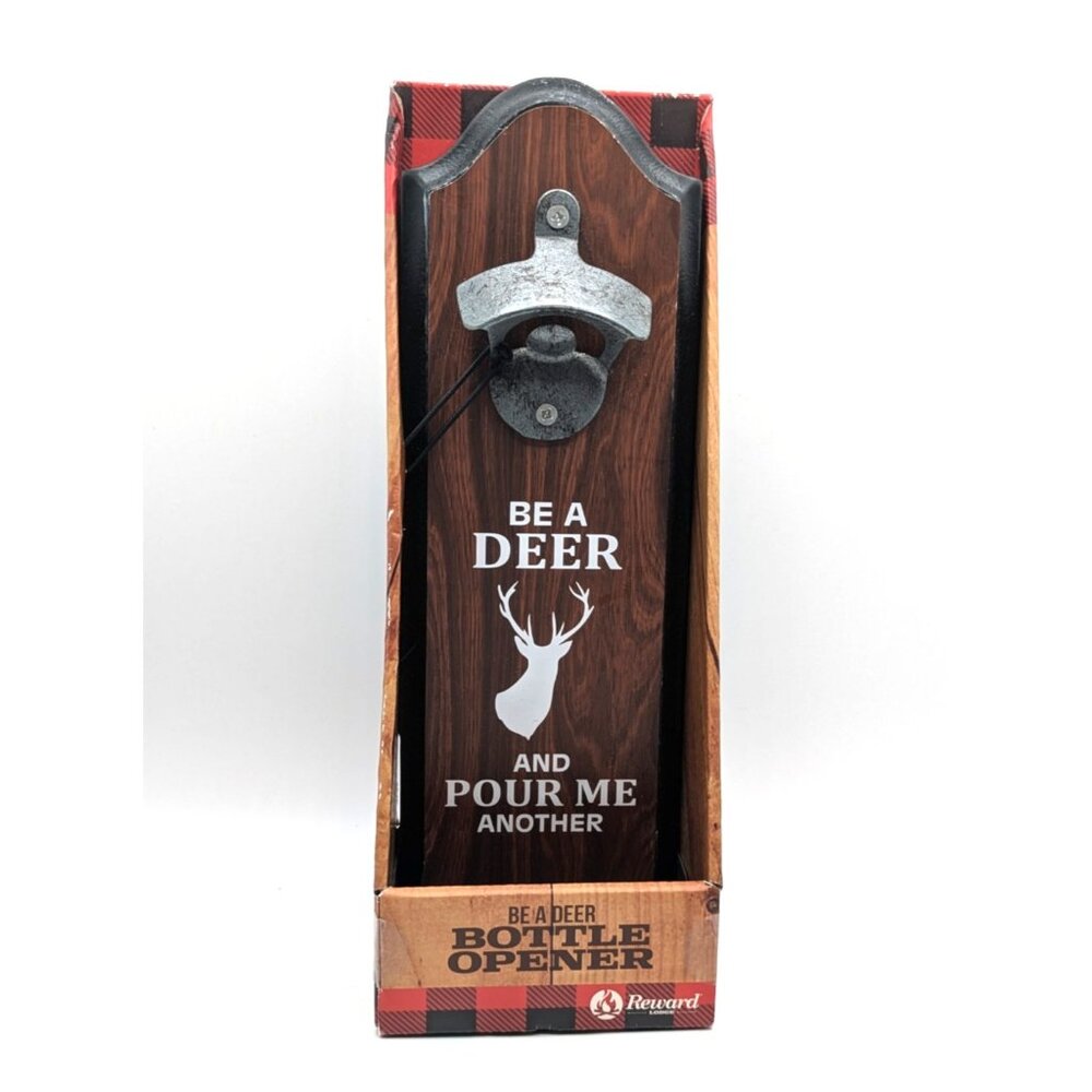 Be A Deer Wall Mounted Bottle Opener Reward Lodge New in Box Hunting Man Cave